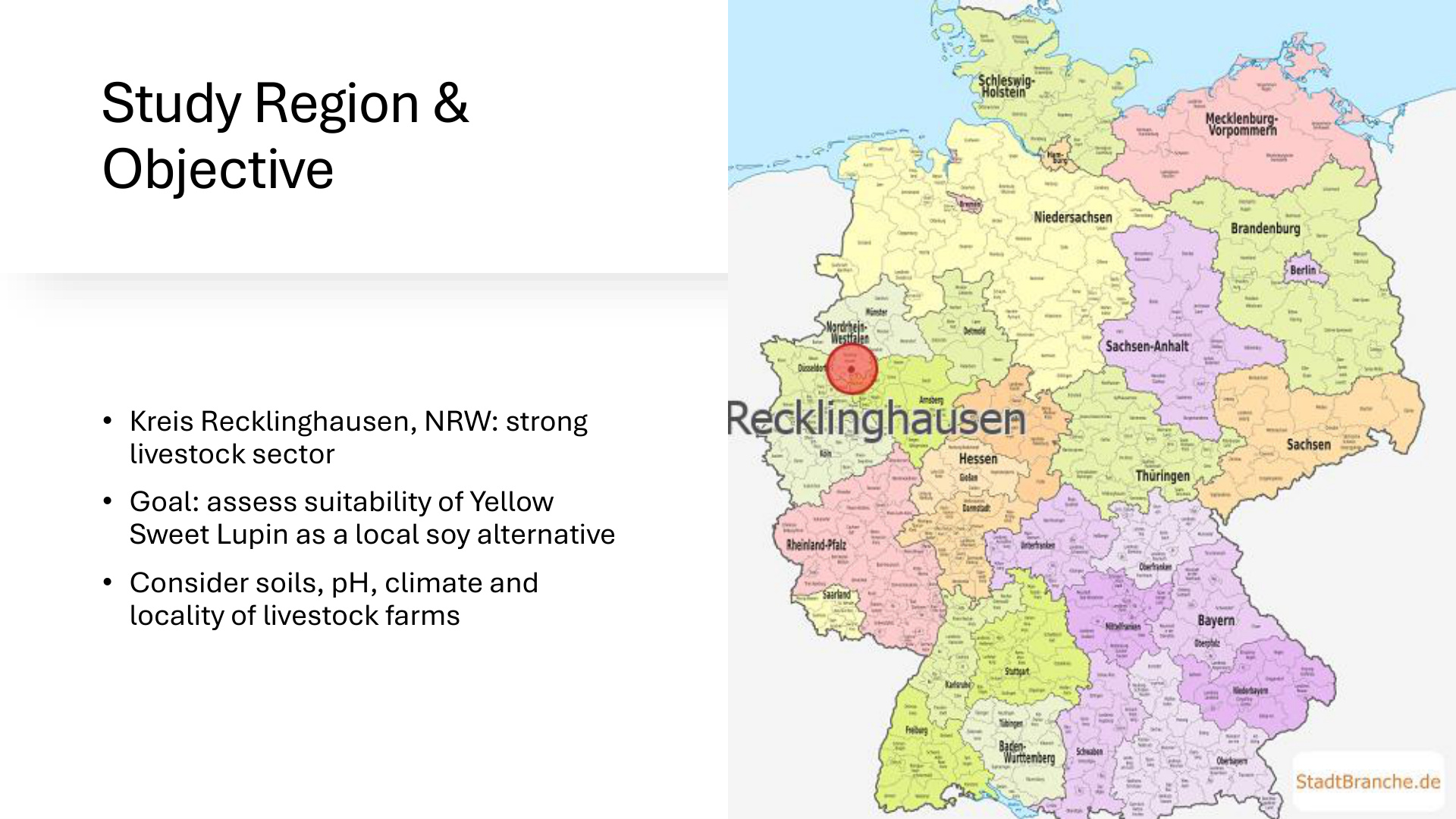 Study region: Kreis Recklinghausen on map of Germany